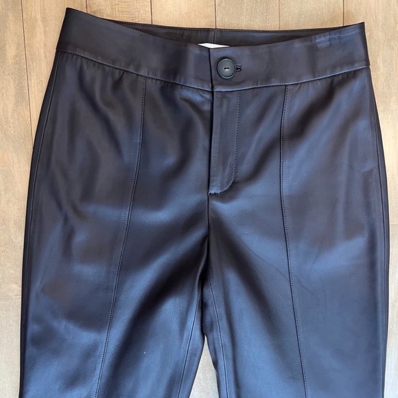 Vince Brown Leather Flare Cropped Pants - Size 6 - Picture 4 of 12